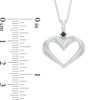 Thumbnail Image 3 of The Kindred Heart from Vera Wang Love Collection Diamond Accent and Blue Sapphire Pendant in Sterling Silver