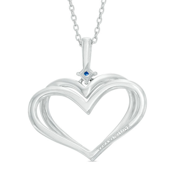The Kindred Heart from Vera Wang Love Collection Blue Sapphire Pendant in Sterling Silver