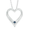 Thumbnail Image 1 of Vera Wang Love Collection Blue Sapphire Heart Pendant in Sterling Silver