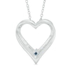 Thumbnail Image 2 of Vera Wang Love Collection Blue Sapphire Heart Pendant in Sterling Silver