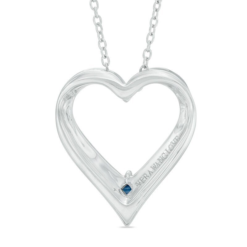 Main Image 2 of Vera Wang Love Collection Blue Sapphire Heart Pendant in Sterling Silver