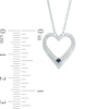 Thumbnail Image 3 of Vera Wang Love Collection 1/10 CT. T.W. Diamond and Blue Sapphire Heart Pendant in Sterling Silver