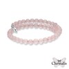 Thumbnail Image 1 of Chrysalis 6.0mm Rose Quartz Adjustable Bangle in Stainless Steel