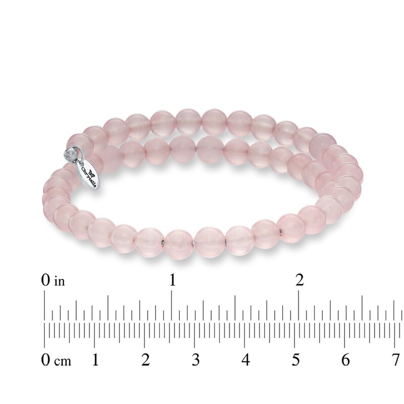 Main Image 2 of Chrysalis 6.0mm Rose Quartz Adjustable Bangle in Stainless Steel