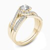 Thumbnail Image 2 of 1/2 CT. T.W. Composite Diamond Flower Bypass Bridal Set in 14K Gold