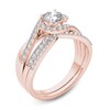 Thumbnail Image 2 of 1 CT. T.W. Diamond Swirl Bypass Bridal Set in 14K Rose Gold
