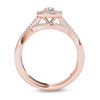 Thumbnail Image 1 of 3/8 CT. T.W. Diamond Cushion Frame Twist Shank Bridal Set in 14K Rose Gold