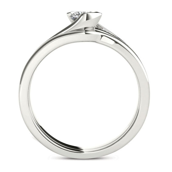 1/2 CT. T.w. Diamond Bypass Bridal Set in 14K White Gold