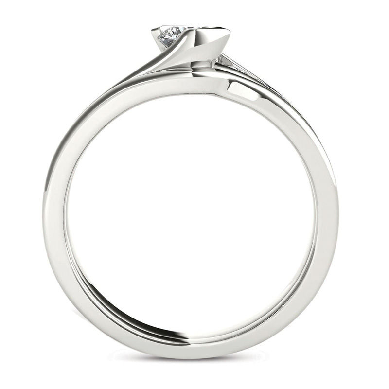 Main Image 3 of 1/2 CT. T.W. Diamond Bypass Bridal Set in 14K White Gold