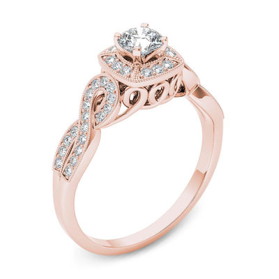 Zales Rose Gold Halo Engagement Ring Online, 58% OFF | empow-her.com