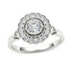 Thumbnail Image 0 of 5/8 CT. T.W. Diamond Frame Vintage-Style Engagement Ring in 14K White Gold