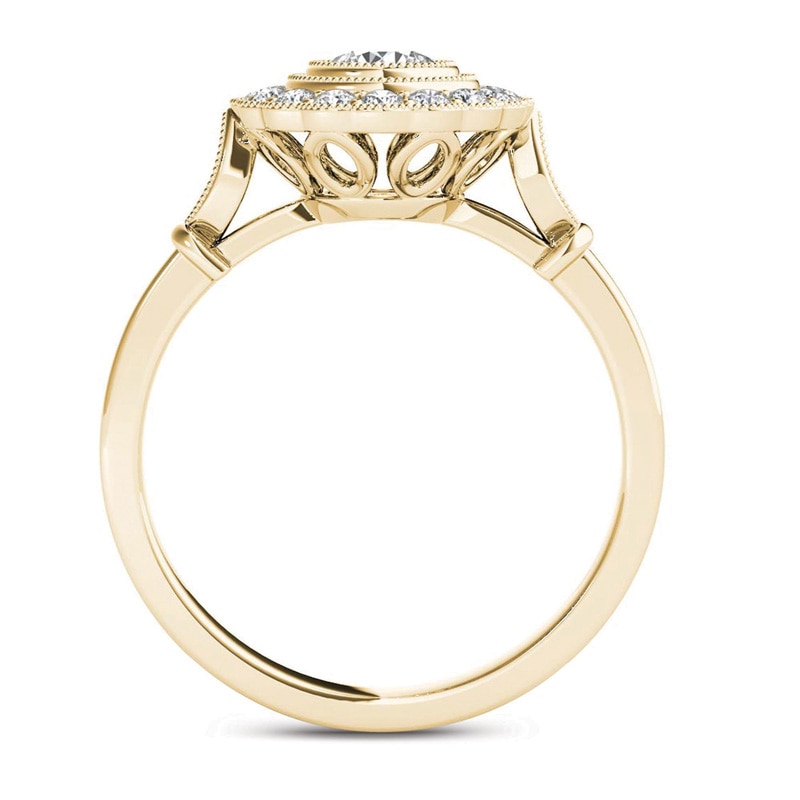 5/8 CT. T.W. Diamond Frame Vintage-Style Engagement Ring in 14K Gold
