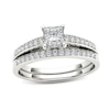 Thumbnail Image 1 of 5/8 CT. T.W. Princess-Cut Diamond Bridal Set in 14K White Gold