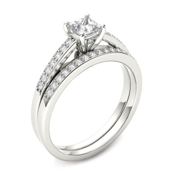 5/8 CT. T.w. Princess-Cut Diamond Bridal Set in 14K White Gold
