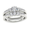 Thumbnail Image 1 of 1 CT. T.W. Diamond Three Stone Bridal Set in 14K White Gold