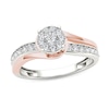 Thumbnail Image 0 of 3/8 CT. T.W. Diamond Frame Bypass Engagement Ring in 14K Two-Tone Gold