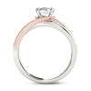 Thumbnail Image 3 of 3/8 CT. T.W. Diamond Frame Bypass Engagement Ring in 14K Two-Tone Gold