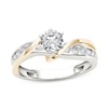 Thumbnail Image 1 of 3/4 CT. T.W. Diamond Crossover Engagement Ring in 14K Two-Tone Gold
