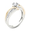 Thumbnail Image 1 of 3/4 CT. T.W. Diamond Crossover Engagement Ring in 14K Two-Tone Gold