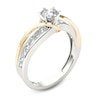 Thumbnail Image 2 of 3/4 CT. T.W. Diamond Crossover Engagement Ring in 14K Two-Tone Gold