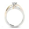 Thumbnail Image 2 of 3/4 CT. T.W. Diamond Crossover Engagement Ring in 14K Two-Tone Gold