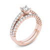 Thumbnail Image 2 of 1 CT. T.W. Princess-Cut Diamond Bridal Set in 14K Rose Gold