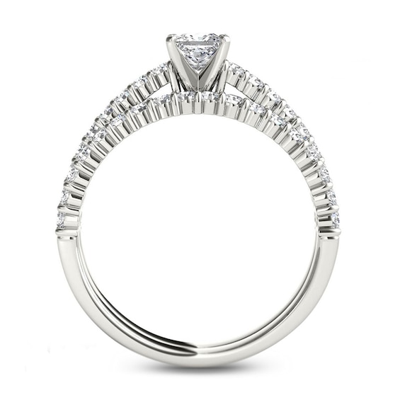 1 CT. T.w. Princess-Cut Diamond Bridal Set in 14K White Gold