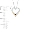 Thumbnail Image 2 of Vera Wang Love Collection Blue Sapphire and 1/20 CT. T.W. Diamond Heart Pendant in 14K Two-Tone Gold - 19"