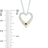 Thumbnail Image 3 of Vera Wang Love Collection Blue Sapphire and 1/20 CT. T.W. Diamond Heart Pendant in 14K Two-Tone Gold - 19"