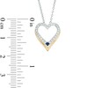 Thumbnail Image 2 of Vera Wang Love Collection Blue Sapphire and 1/20 CT. T.W. Diamond Heart Pendant in 14K Two-Tone Gold - 19"