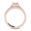 Thumbnail Image 3 of 3/4 CT. T.W. Quad Princess-Cut Diamond Frame Three Piece Bridal Set in 14K Rose Gold