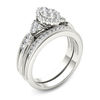 Thumbnail Image 2 of 1/2 CT. T.W. Composite Marquise Diamond with Tri-Sides Bridal Set in 14K White Gold