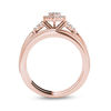 Thumbnail Image 2 of 1/2 CT. T.W. Composite Marquise Diamond with Tri-Sides Bridal Set in 14K Rose Gold