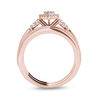 Thumbnail Image 3 of 1/2 CT. T.W. Composite Marquise Diamond with Tri-Sides Bridal Set in 14K Rose Gold