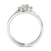 Thumbnail Image 3 of 1/2 CT. T.W. Princess-Cut Diamond Three Stone Bypass Bridal Set in 14K White Gold