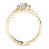 Thumbnail Image 3 of 1/2 CT. T.W. Princess-Cut Diamond Three Stone Bypass Bridal Set in 14K Gold