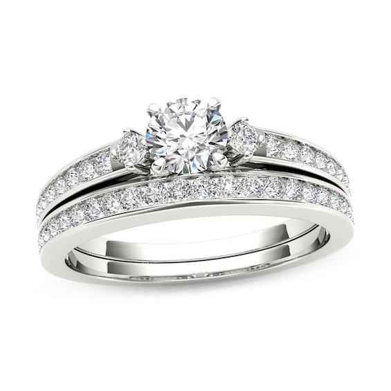 1 CT. T.w. Diamond Bridal Set in 14K White Gold
