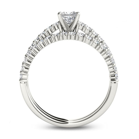 1 CT. T.w. Diamond Bridal Set in 14K White Gold