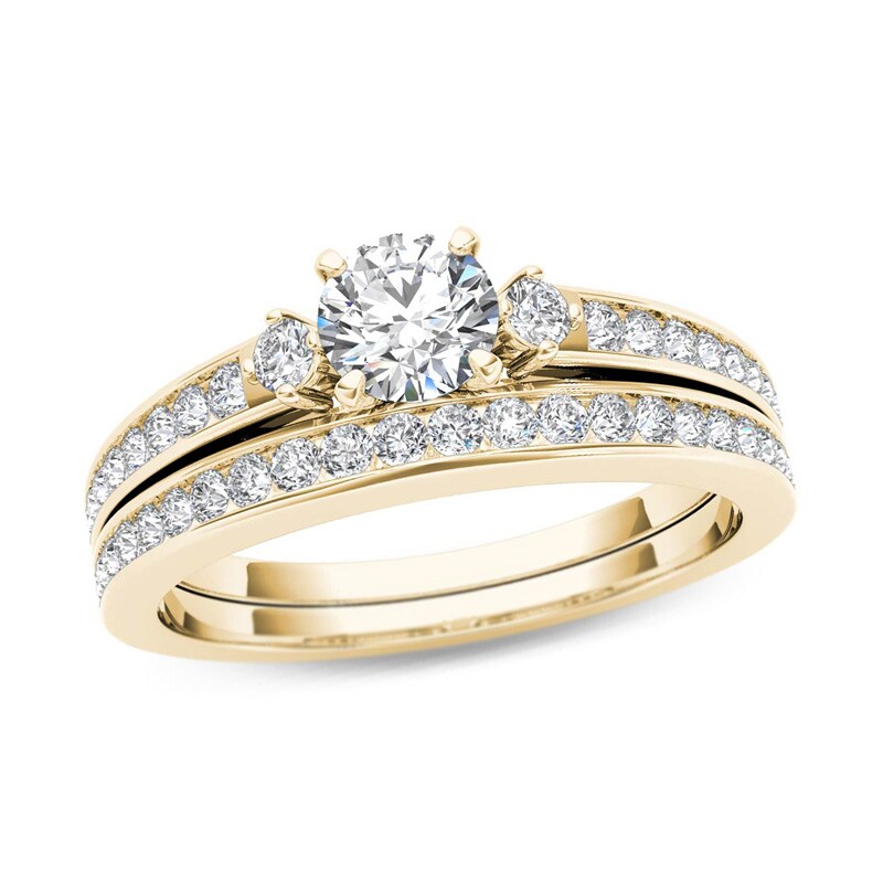 1 CT. T.W. Diamond Tapered Shank Bridal Set in 14K Gold