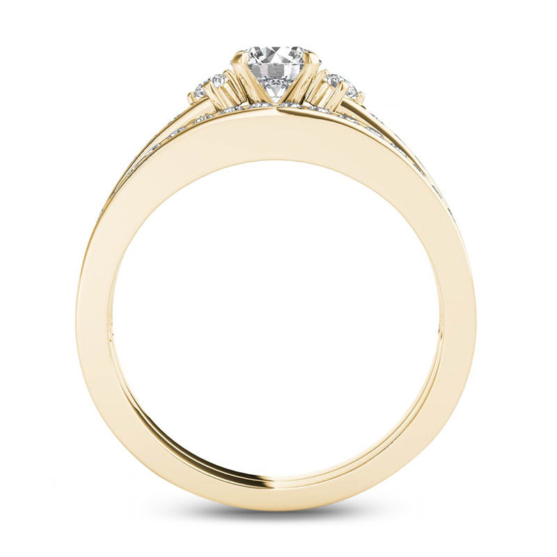 1-1/4 CT. T.W. Diamond Multi-Row Bridal Set in 14K Gold