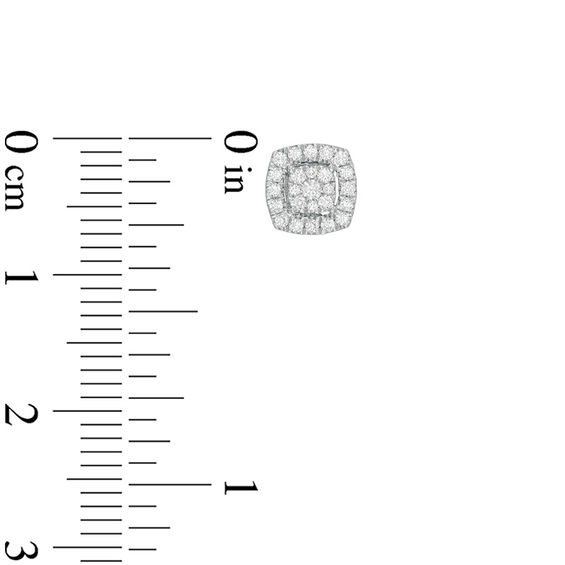 1/4 CT. T.w. Composite Diamond Frame Stud Earrings in 10K White Gold
