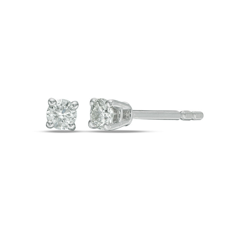 1/10 CT. T.W. Diamond Solitaire Stud Earrings in 14K White Gold (I/I2)
