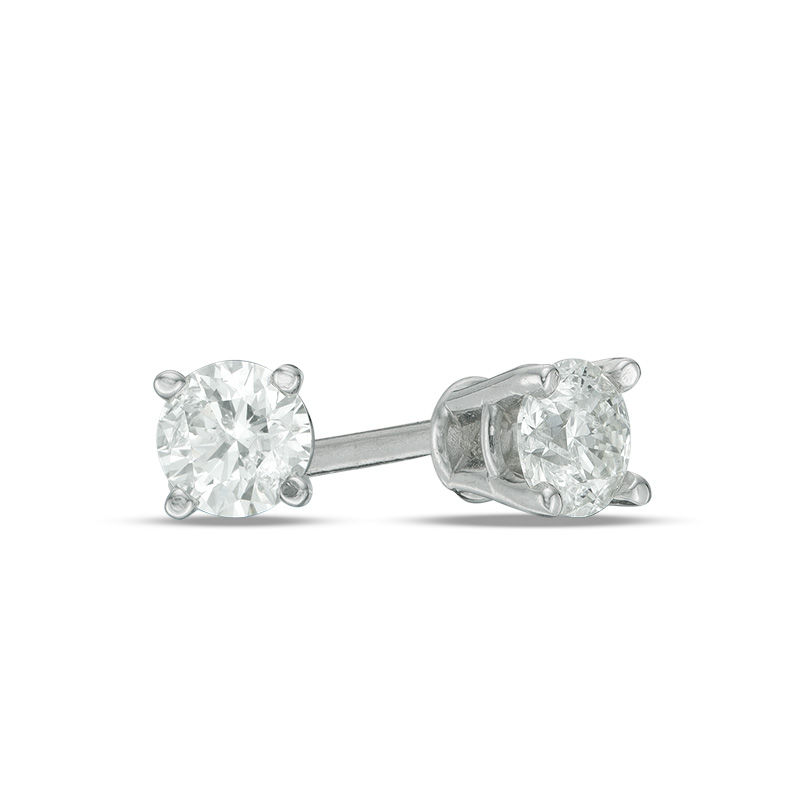 1/4 CT. T.W. Diamond Solitaire Stud Earrings in 14K White Gold (I/I2)