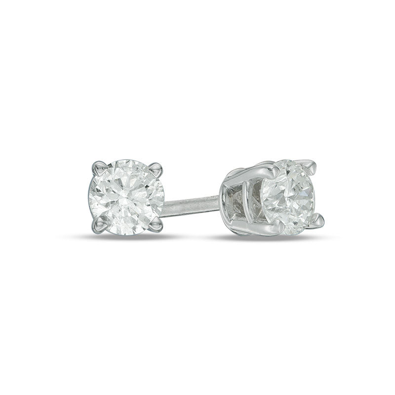 1/3 CT. T.W. Diamond Solitaire Stud Earrings in 14K White Gold (I/I2)