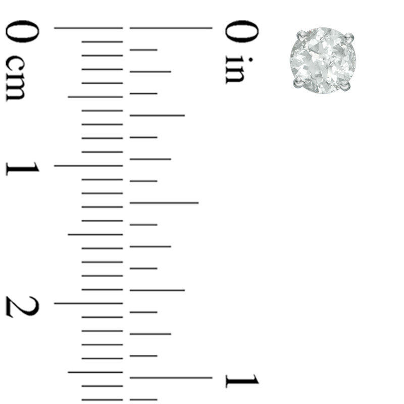 Main Image 2 of 3/4 CT. T.W. Diamond Solitaire Stud Earrings in 14K White Gold