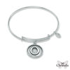 Thumbnail Image 1 of Chrysalis Cubic Zirconia Initial "O" Charm Adjustable Bangle in Sterling Silver