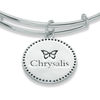 Thumbnail Image 1 of Chrysalis Cubic Zirconia Initial "O" Charm Adjustable Bangle in Sterling Silver