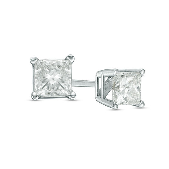 1 8 Ct T W Diamond Love Knot Stud Earrings In 10k White Gold