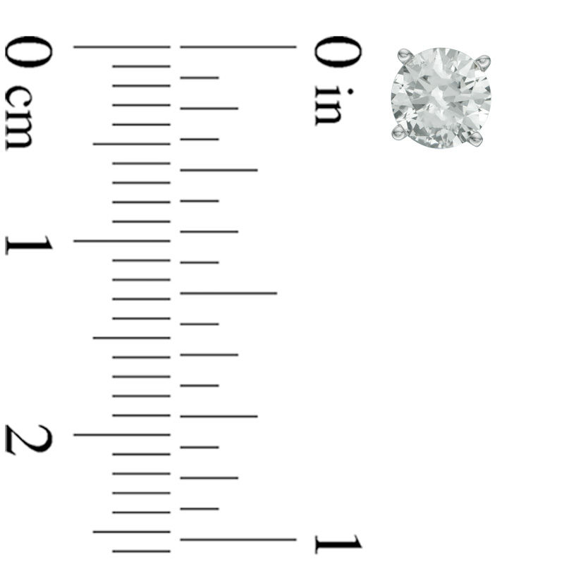 Main Image 2 of 1 CT. T.W. Diamond Solitaire Stud Earrings in 14K White Gold (I/I2)