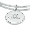 Thumbnail Image 2 of Chrysalis Cubic Zirconia "F" Initial Charm Adjustable Bangle in Sterling Silver